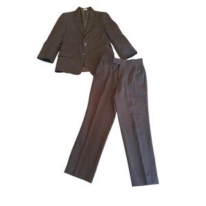 Calvin Klein Black 2-Piece Suit Size 8 Regular Boys Polyester Blend Church